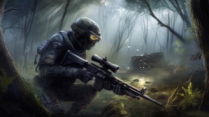 Military Gaming Art Background Wallpaper