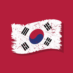 South Korea Grunge Distress Flag