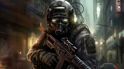 Fototapeta premium Military Gaming Art Background Wallpaper