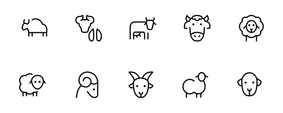 livestock icon flat vector and illustration, graphic, editable stroke. Suitable for website design, logo, app, template, and ui ux.
