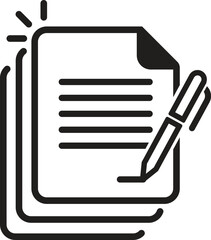 pen sign contract icon vector