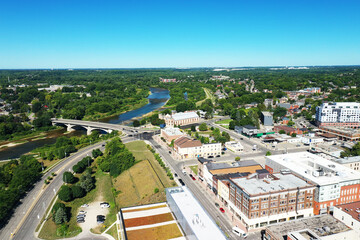 Aerial view of Brantford, Ontario, Canada in summer - 597576272