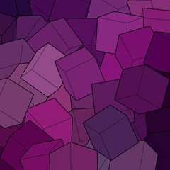 Abstract vector background. Geometric figures.Purple cubes. eps 10