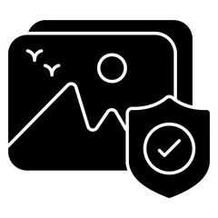 A flat design icon of secure landscape 