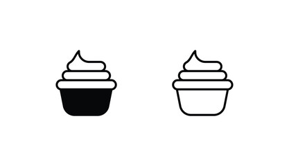 Cupcake icon design with white background stock illustration