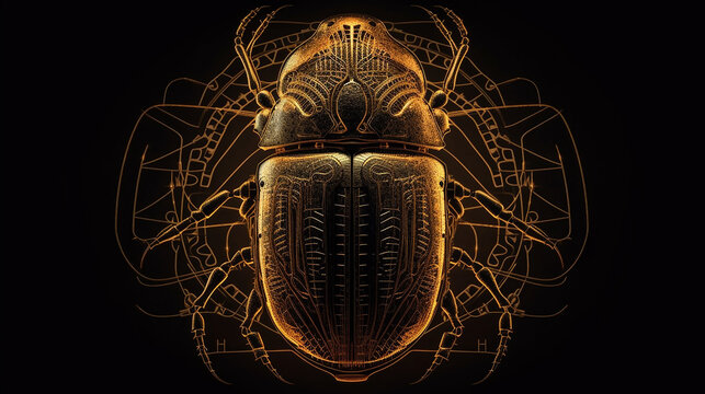 escaravelho do besouro egípcio conectada ao sol