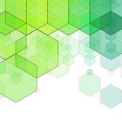 Abstract vector background. Mosaic. polygonal style. Green hexagons. eps 10