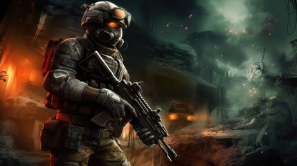 First Person Shooter Game Art FPS Wallpaper Background