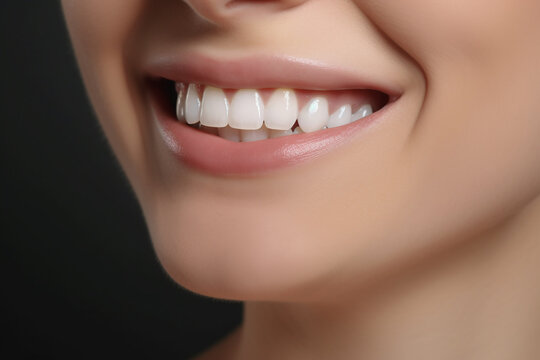 boca rindo com belos dentes brancos. fechar