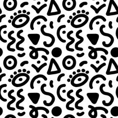 90s seamless pattern squiggle random