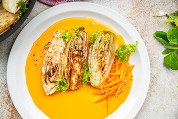 chicory stewed vegetable dish healthy meal food snack on the table copy space food background rustic top view keto or paleo diet veggie vegan or vegetarian food
