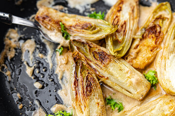chicory stewed vegetable dish healthy meal food snack on the table copy space food background rustic top view keto or paleo diet veggie vegan or vegetarian food