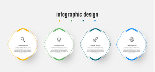 infographic timeline  design template with icons and 4 options or steps. Can be used for process diagram, presentations, workflow layout, banner, flow chart,