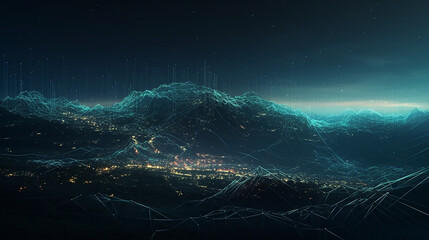Wallpaper - blue night sky / (design by AI & A86)