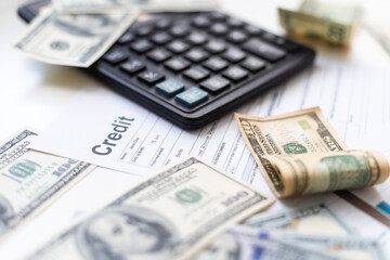 Fototapeta premium US dollar banknotes on charts graphs paper. Financial development, Banking Account, Statistics, Investment Analytic research data economy.