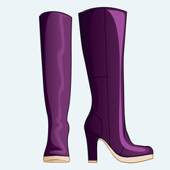 purple boots isolated on white background vector