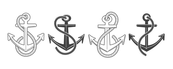 Ship Anchor Emblem Set