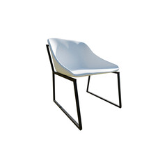 White chair in modern style without background