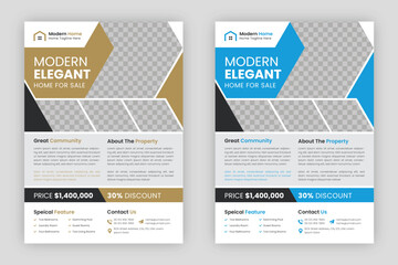 Creative and clean real estate flyer for real estate and property business. Modern Home Sale Flyer	