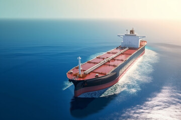 Fototapeta premium shipping view logistic vessel cargo ship top container industrial transport transportation. Generative AI.