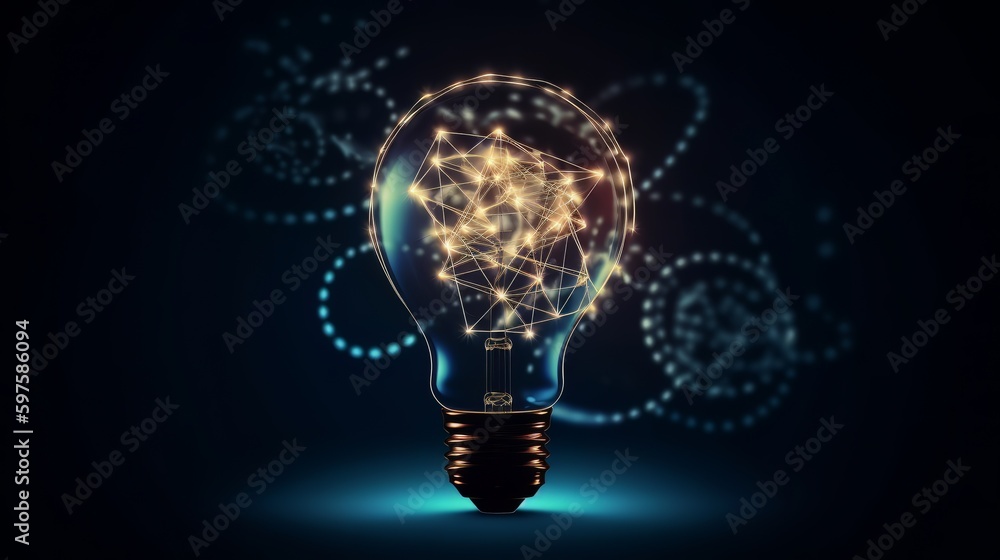 Aufkleber innovation and idea symbol with light bulb shape. generative ai