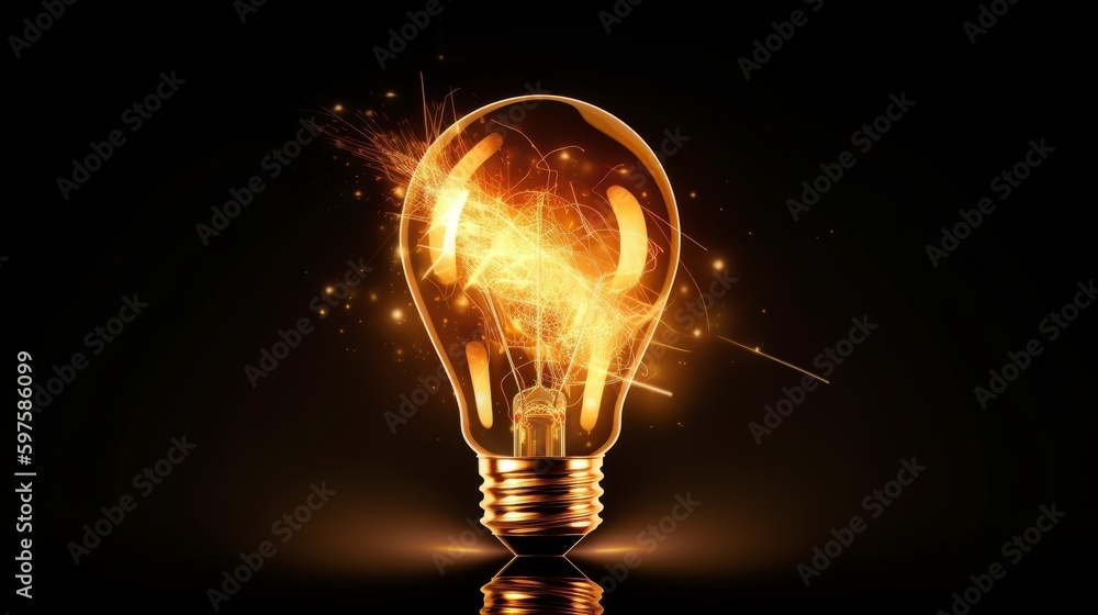 Aufkleber innovation and idea symbol with light bulb shape. generative ai