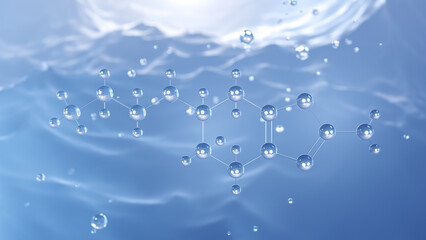 pramipexole molecular structure, 3d model molecule, mirapex, structural chemical formula view from a microscope