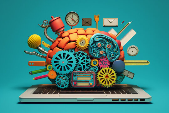 Colorful Collage showing the power of learning, reading and how it can expand the mind