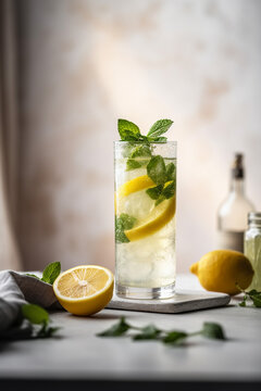 Fresh Lime Mint, Lemon Mint Cocktail, Juice, Mojito Beverage