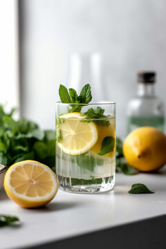 Fresh Lime Mint, Lemon Mint Cocktail, Juice, Mojito Beverage