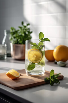 Fresh Lime Mint, Lemon Mint Cocktail, Juice, Mojito Beverage