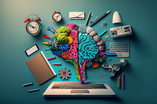 Colorful Collage showing the power of learning, reading and how it can expand the mind