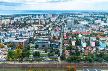 Industrial urban cityscape in Gdansk