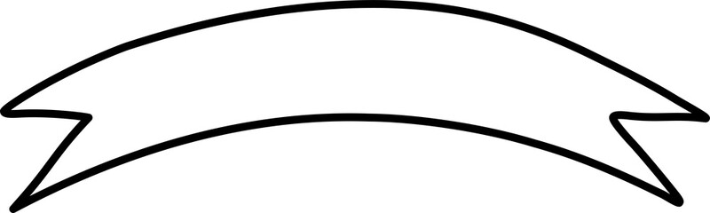 Flag, banner, ribbon Doodle style  Black outline design element Line hand drawn illustration 