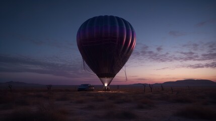 Experience the Majestic Beauty of a Cinematic Hot Air Balloon Flight at Dusk in a Hyper-Detailed Unreal Engine Landscape of Cappadocia, Generative AI