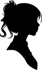 Obraz na płótnie Canvas black and white linear female portrait, monochrome graphics, logo, avatar