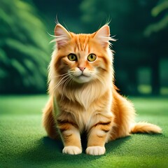 cat on green grass