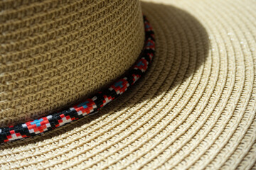 weaving texture, details, hat, bokeh, hay, summer, hay hat
