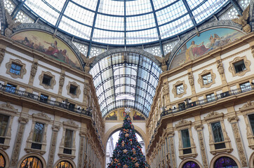 Christmas Season in Galleria Vittorio Emanuele II in Milan, Italy