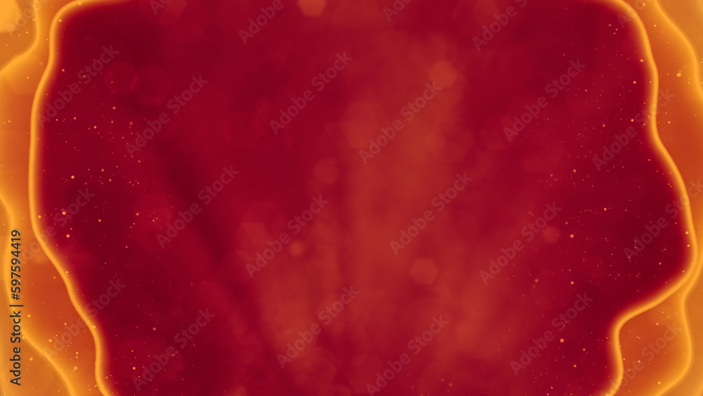 Poster warm red - orange winking gentle shapes - abstract 3d rendering