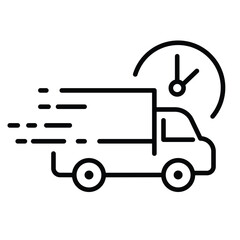fast delivery truck icon, express delivery, quick move icon vector illustration