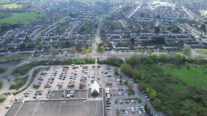 Aerial Footage of Historical Bedford City of England, April 23rd, 2023