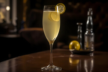 French 75 - Originated in France, made with gin, champagne, lemon juice, and sugar (Generative AI)