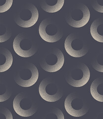 Dotted Circles Old Fashioned Seamless Pattern Vector Stylish Abstract Background. Retro Style Apparel Design Textile Print Repetitive Abstraction Pastel Color Wallpaper. Halftone Art Illustration