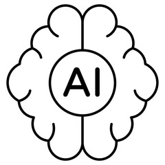 Modern design icon of artificial brain