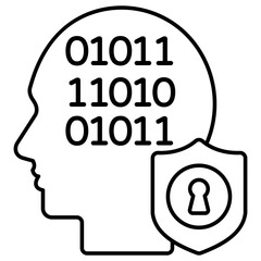 Premium download icon of secure binary data