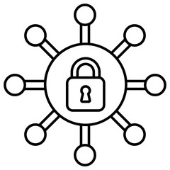 Premium download icon of network lock