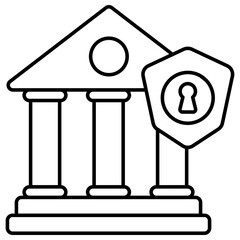 Column building with shield denoting concept of bank security 