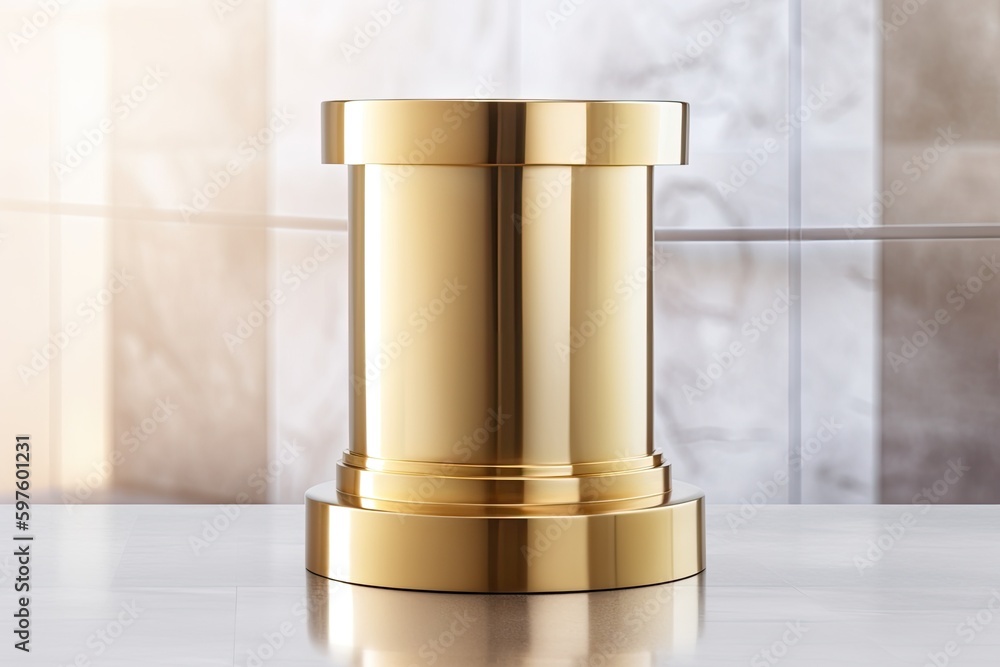 Poster detailed close-up of a metallic object on a table, highlighting its unique features and textures. ge