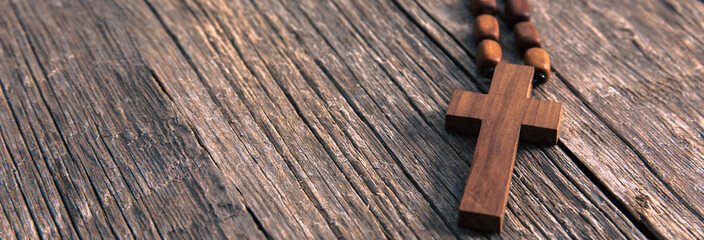 wooden cross on table
